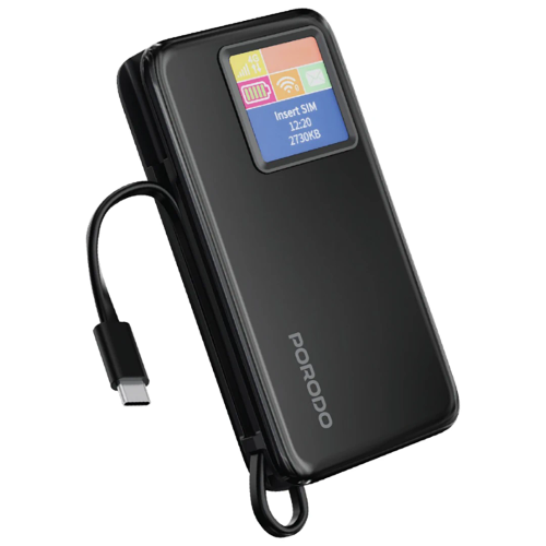 مودم همراه و پاوربانک پرودو PORODO POCKET ROUTER با ظرفیت 10000 میلی آمپر